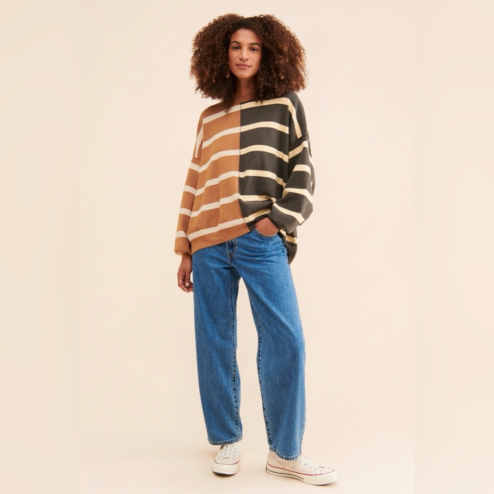 Free People Uptown Stripe Pullover Size Small